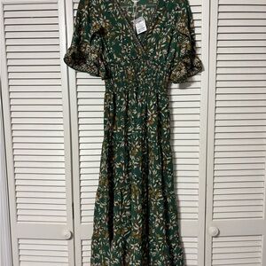 Max Studio Green Floral Maxi Dress